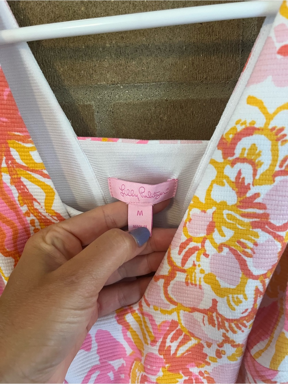 Lilly Pulitzer Pink & Yellow Floral V-Neck Mini Dress - Picture 4 of 5